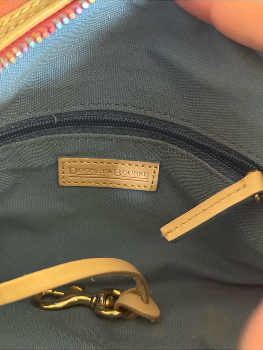 Dooney & Bourke Coral Pink Multi Logo Mini Satchel with Tan Trim - Picture 9 of 10